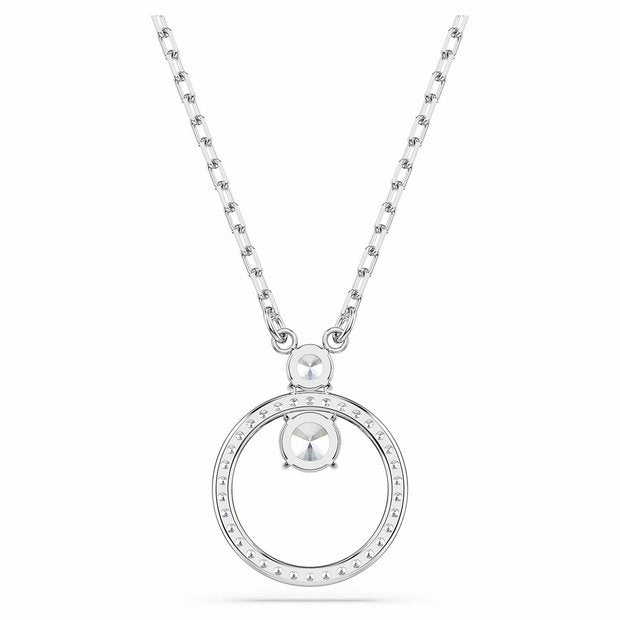 Swarovski rhodium-plated crystal pendant necklace adjustable chain (British brand)