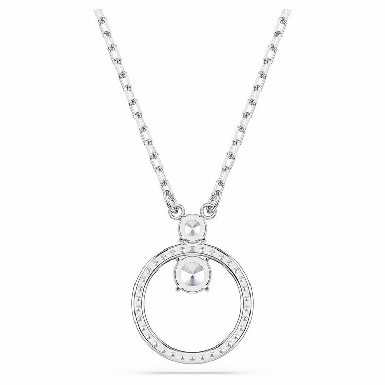 Swarovski rhodium-plated crystal pendant necklace adjustable chain (British brand)