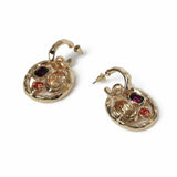 Freedom gold multi stone hoop earrings 30mm - British product