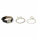 Argos Liars & Lovers Gold Dial Black Strap Watch and Bracelet Set- Buy online at McGrocer