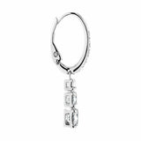 Swarovski rhodium plated crystal drop hoop earrings, imported from the UK