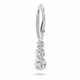 Swarovski rhodium plated crystal drop hoop earrings, imported from the UK