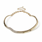 Argos Revere Freedom Gold-tone Waved Crystal Torque Necklace 40cm- Buy online at McGrocer