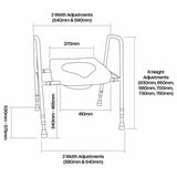Aidapt President raised toilet seat and frame, UK version