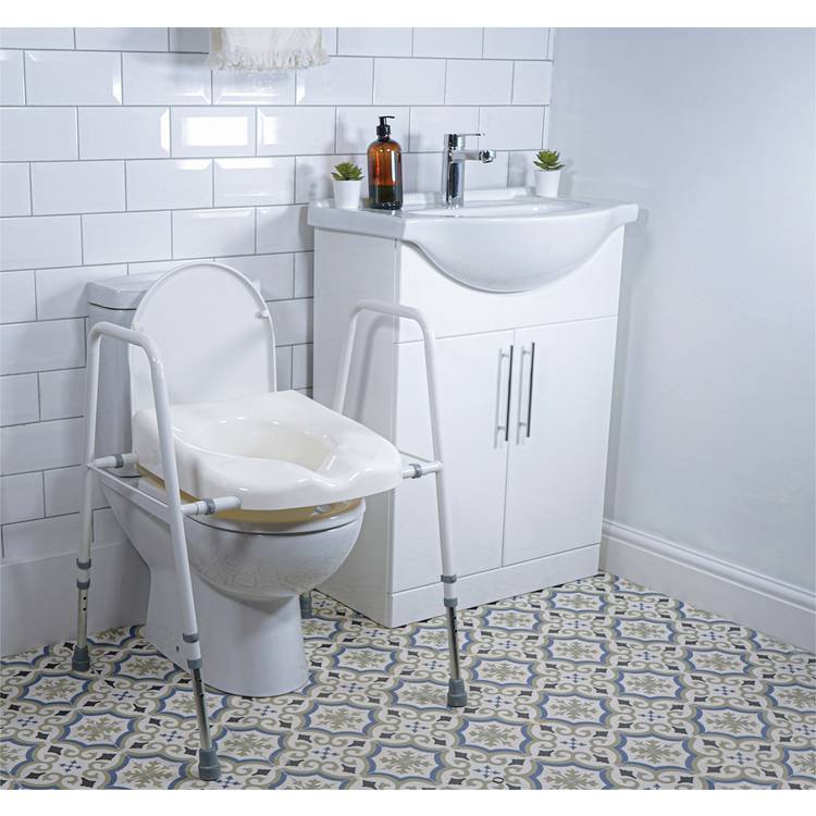Aidapt President raised toilet seat and frame, UK version