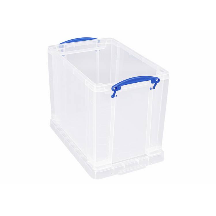 Really Useful 19L plastic storage box clear, imported from the UK