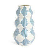 Habitat harlequin ceramic blue wiggle vase 25cm - British product
