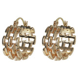 Liars & Lovers gold tone interlocking link hoop earrings 25mm drop, UK version