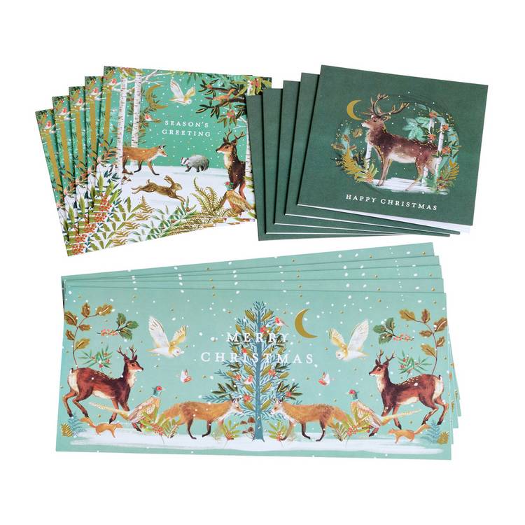 Argos Home woodland Christmas cards multipack, imported from the UK