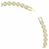 Swarovski gold tone plated crystal tennis necklace - British product