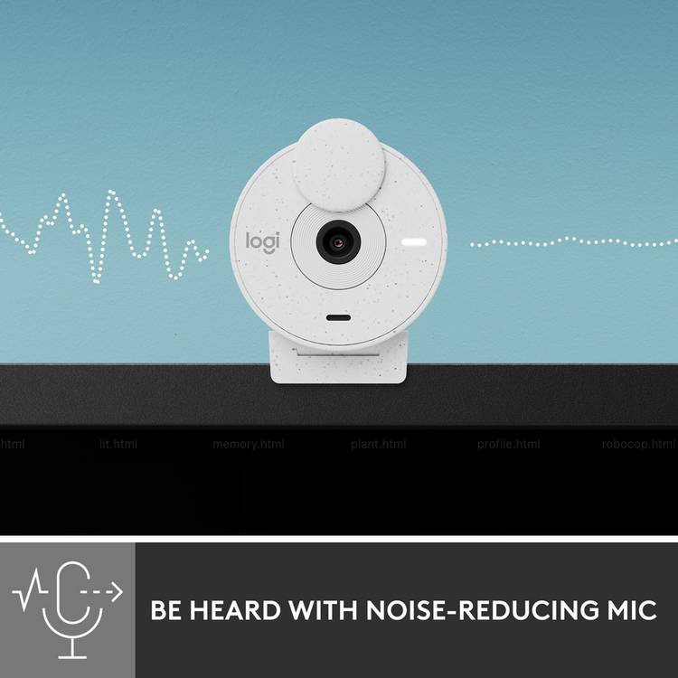 Logitech Brio 300 Full HD webcam Off White, imported from the UK