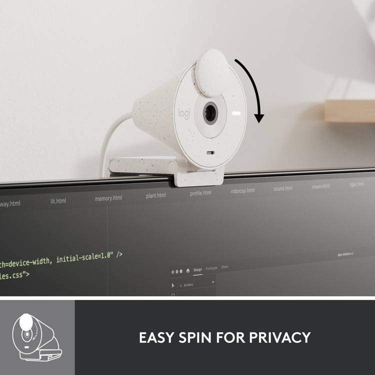 Logitech Brio 300 Full HD webcam Off White, imported from the UK