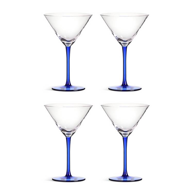 Habitat blue stem martini glasses set of 4, UK version