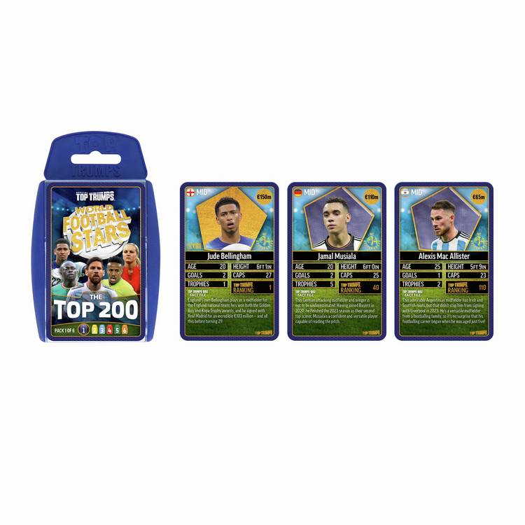 Top Trumps World Football Stars Pack 1 card game, UK version