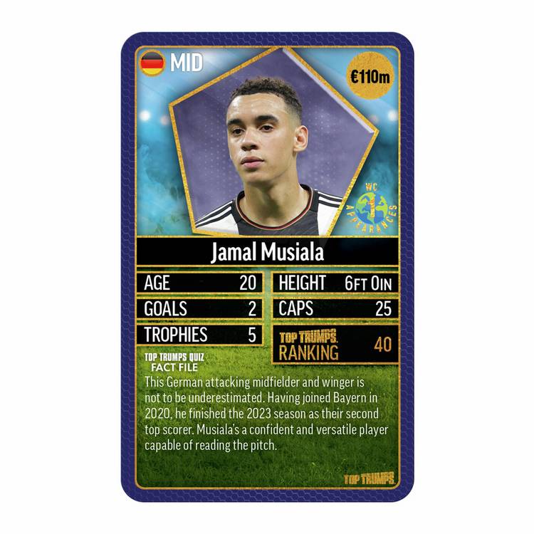Top Trumps World Football Stars Pack 1 card game, UK version