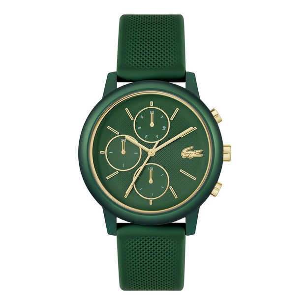 Lacoste men's green silicone strap watch, UK version