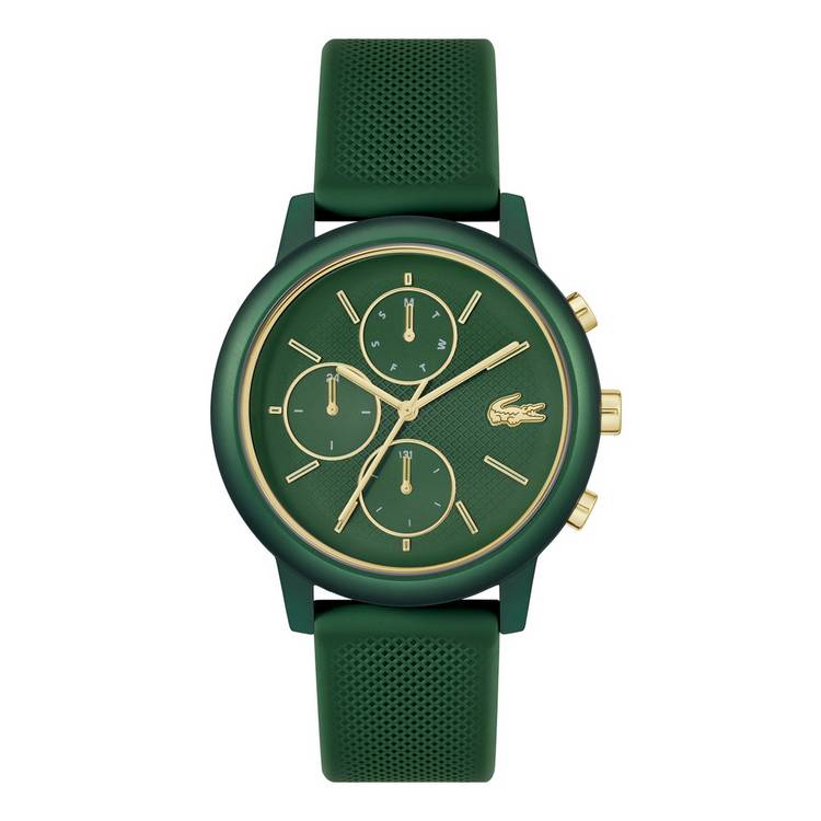 Lacoste men's green silicone strap watch, UK version