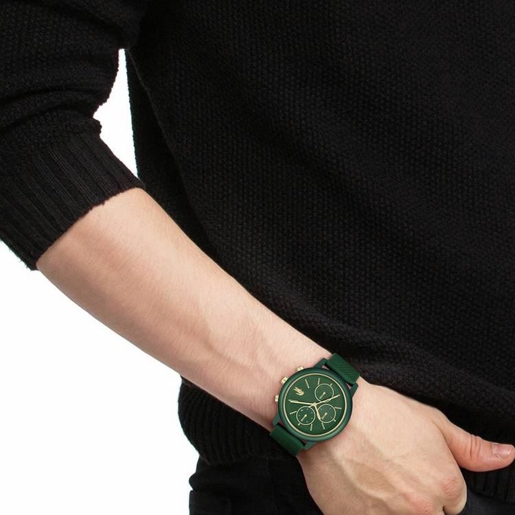 Lacoste men's green silicone strap watch, UK version