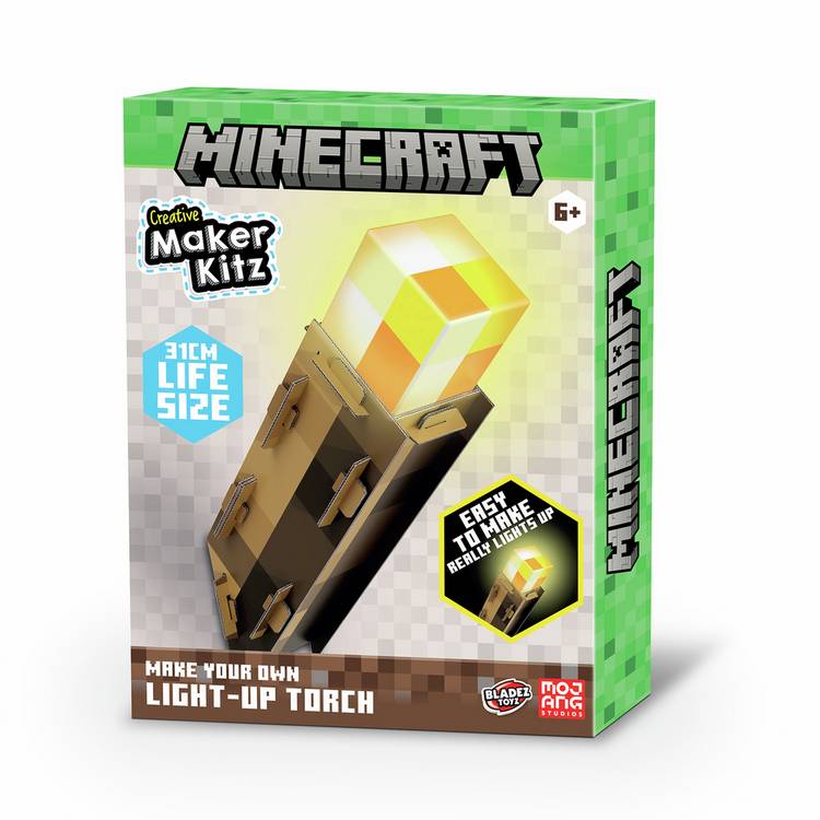 Minecraft make your own torch kit with LED lights, UK version