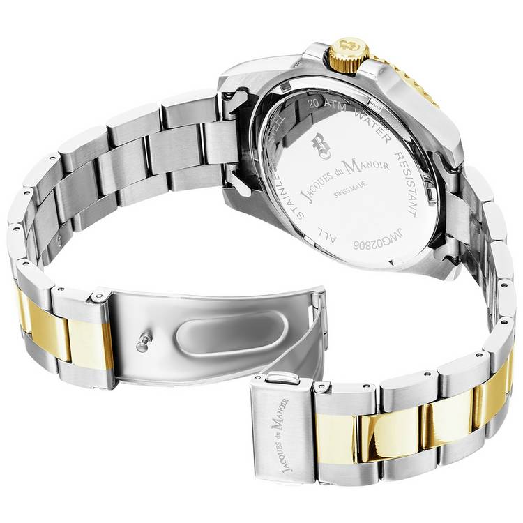 Jacques Du Manoir blue dial two tone watch (British brand)