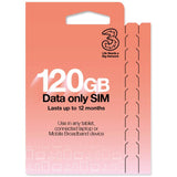 Argos Three 120GB Pay As You Go Data SIM Card- Buy online at McGrocer
