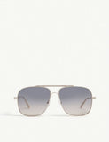 Tom Ford pilot sunglasses with gold frame and gradient lenses (British brand)
