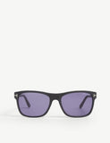 Tom Ford Giulio matte rectangle frame sunglasses 15cm - British product
