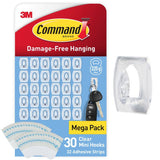 Command Mini Clear Hooks pack of 30 (British brand)