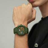 Lacoste green silicone strap digital watch, UK version