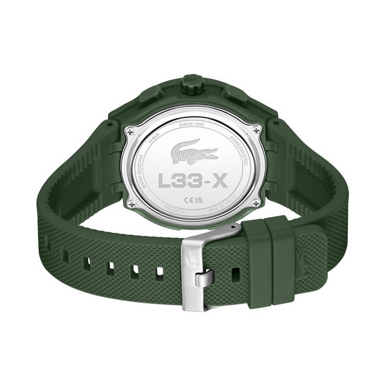 Lacoste green silicone strap digital watch, UK version