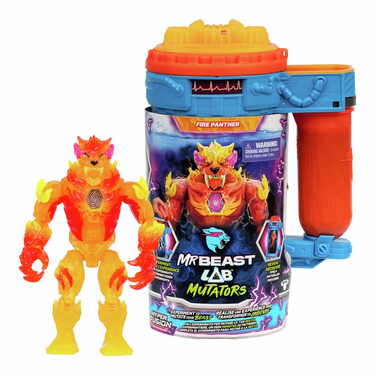 Mr Beast Lab Flame Panther action figure 14cm, UK version