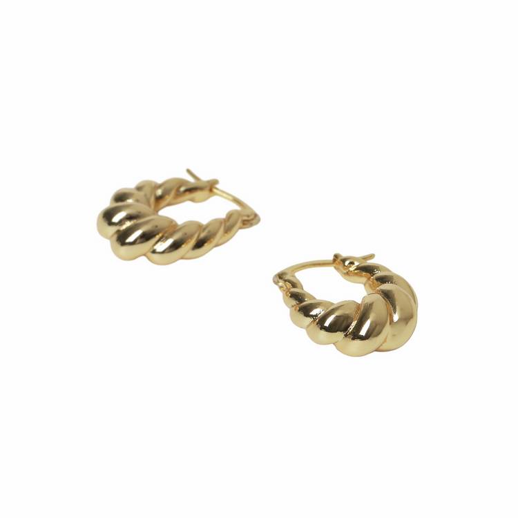 Liars & Lovers gold chunky twisted hoop earrings - British product
