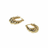 Liars & Lovers gold chunky twisted hoop earrings - British product