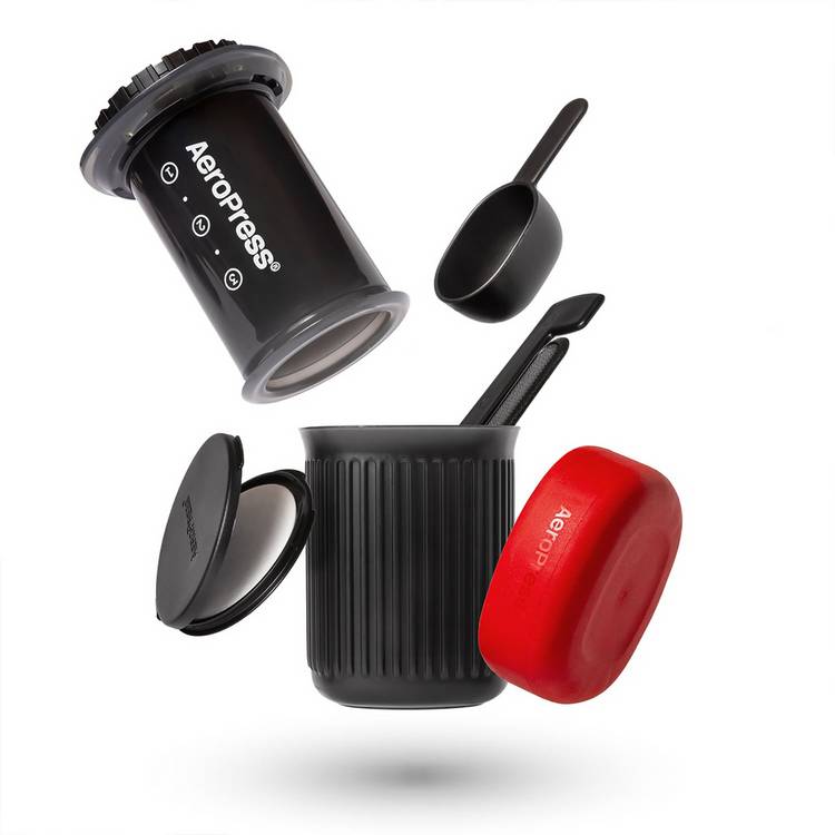 AeroPress Go Dark Grey travel coffee maker (British brand)