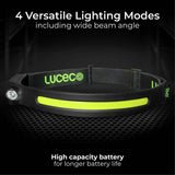 Luceco 350 lumen rechargeable head torch with motion sensor - British product