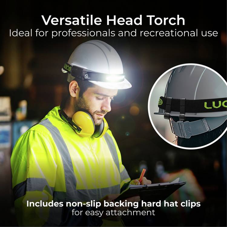 Luceco 350 lumen rechargeable head torch with motion sensor - British product
