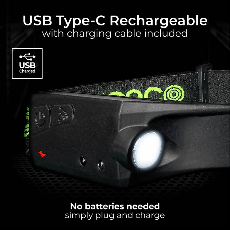 Luceco 350 lumen rechargeable head torch with motion sensor - British product