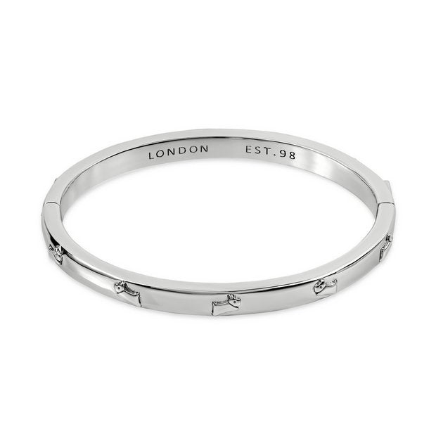 Radley silver plated jumping dog bangle, UK version