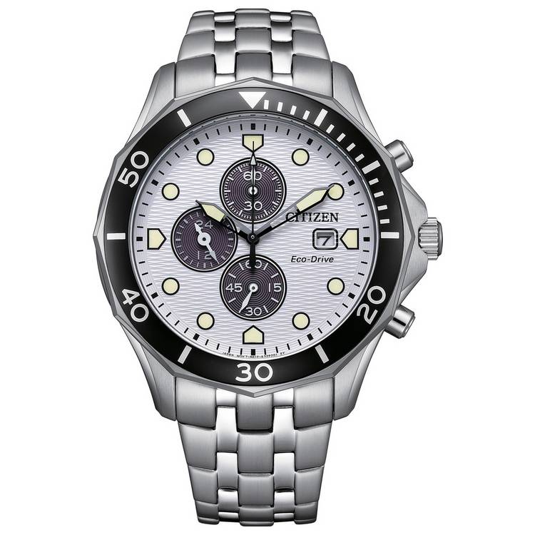 Citizen white dial chronograph watch 44mm, UK version