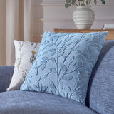 Argos Home leaf embroidery cushion blue 50x50cm British brand