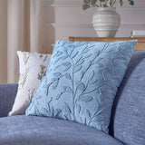 Argos Argos Home Leaf Embroidery Cushion Blue - 50x50cm- Buy online at McGrocer