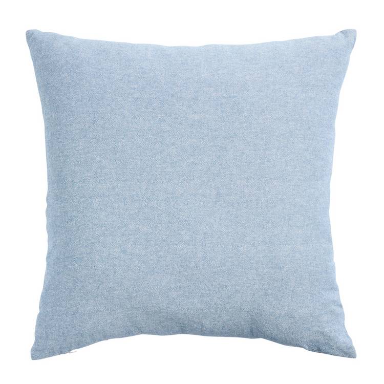 Argos Home leaf embroidery cushion blue 50x50cm British brand