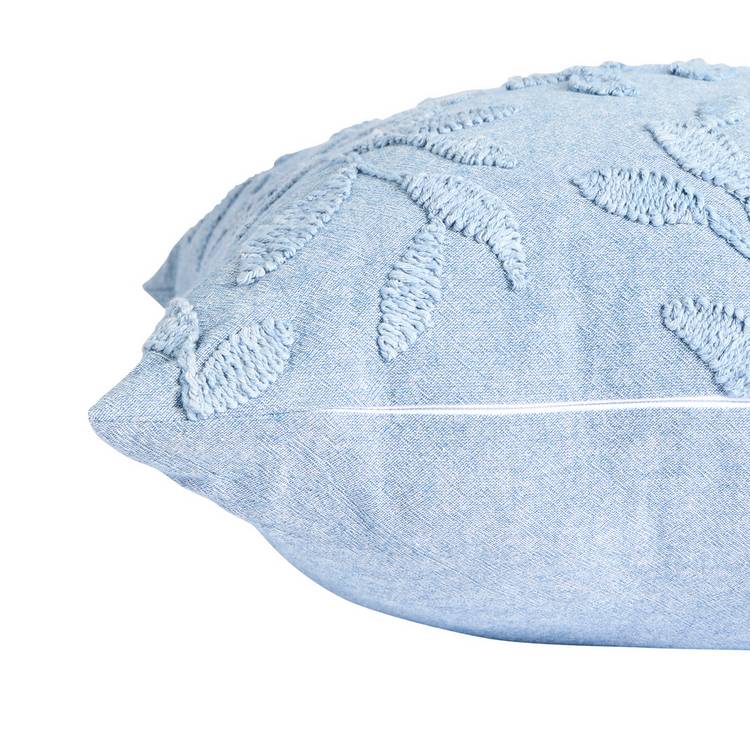 Argos Home leaf embroidery cushion blue 50x50cm British brand