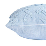 Argos Home leaf embroidery cushion blue 50x50cm British brand