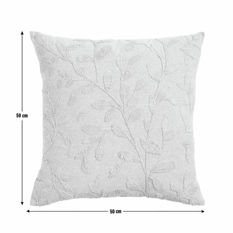 Argos Home leaf embroidery cushion blue 50x50cm British brand