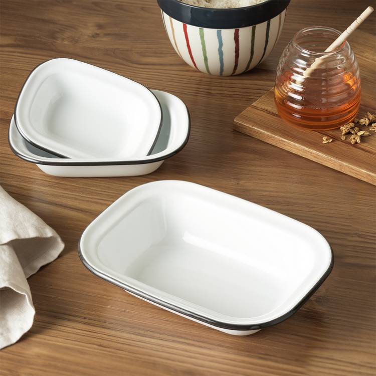 Argos Home carbon steel pie dish set black and white, UK version
