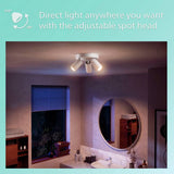 Philips Idris white 3-light plate spotlight (British brand)