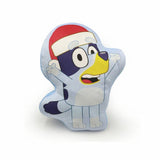 Bluey blue Christmas shaped cushion 40x30cm, imported from the UK