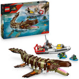 LEGO Jurassic World Mosasaurus Boat Mission toy set, UK version