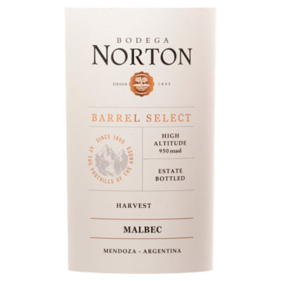 Bodega Norton Select Malbec red wine 750ml, imported from the UK